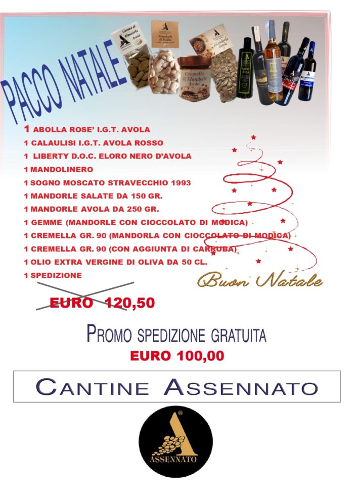 Promo natale 2024 Assennato Vini e Prodotti tipici siciliani